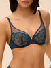 Plunging underwired bra - Prestige Blue