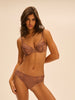 Plunging underwired bra - Tender Brown