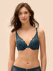 Plunging push-up bra - Prestige Blue
