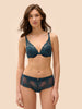 Plunging push-up bra - Prestige Blue