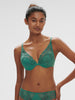 Plunging push-up bra - Garden Green