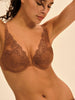 Plunging push-up bra - Tender Brown