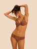 Plunging push-up bra - Tender Brown