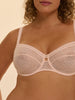 Squared neckline full cup bra - Petal Powder