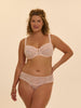 Squared neckline full cup bra - Petal Powder