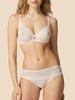 Full cup plunge bra - Petal Powder