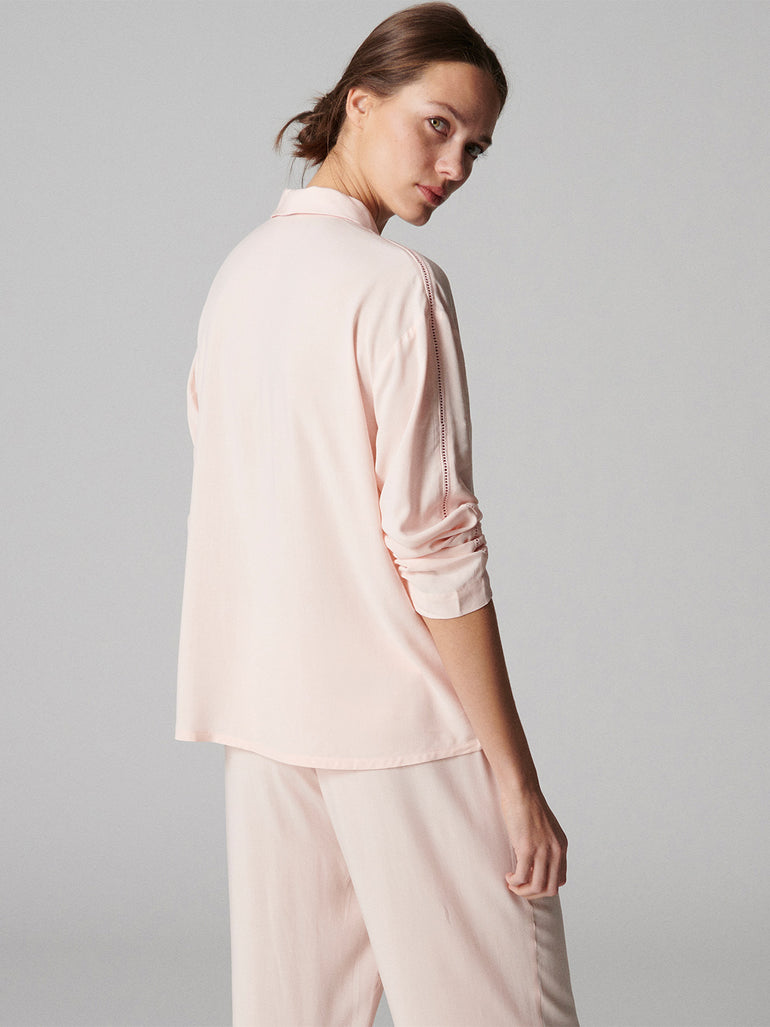 Songe Long Sleeve Top - Petal Powder