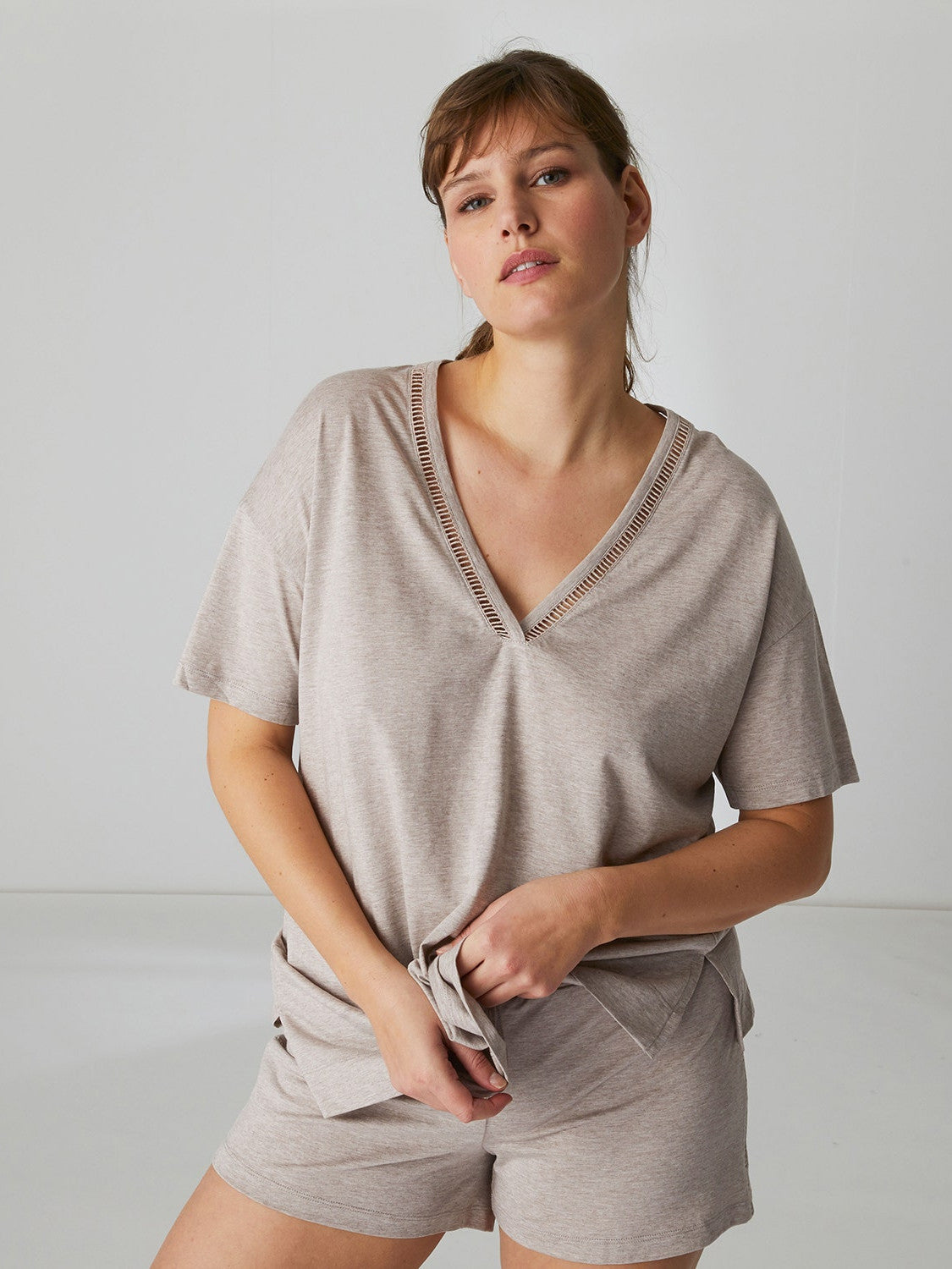 Short Sleeve Top - Soft Beige