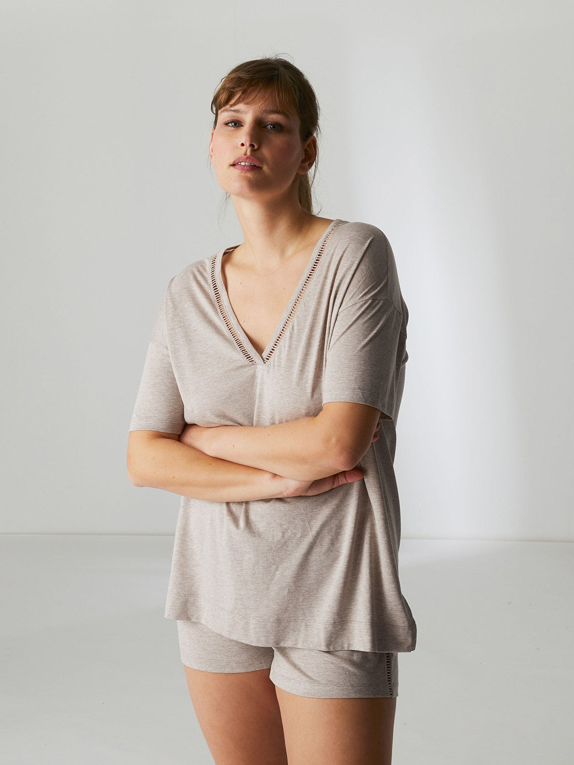 Short Sleeve Top - Soft Beige
