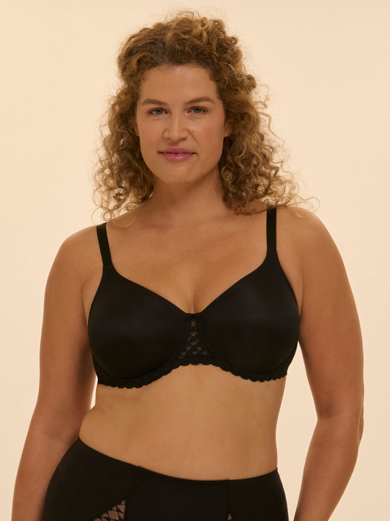 Moulded rigid underwired bra - Black