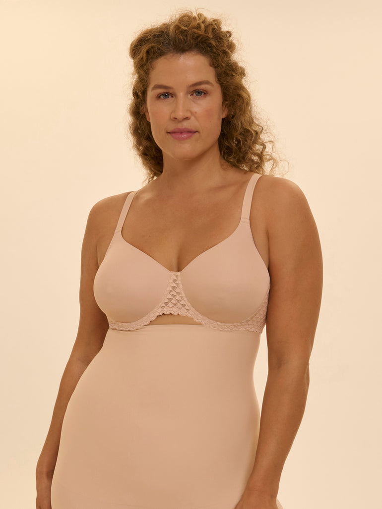 Moulded rigid underwired bra - Peau rosée