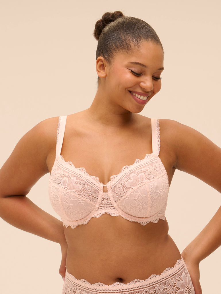 Full cup support bra - Petal Powder