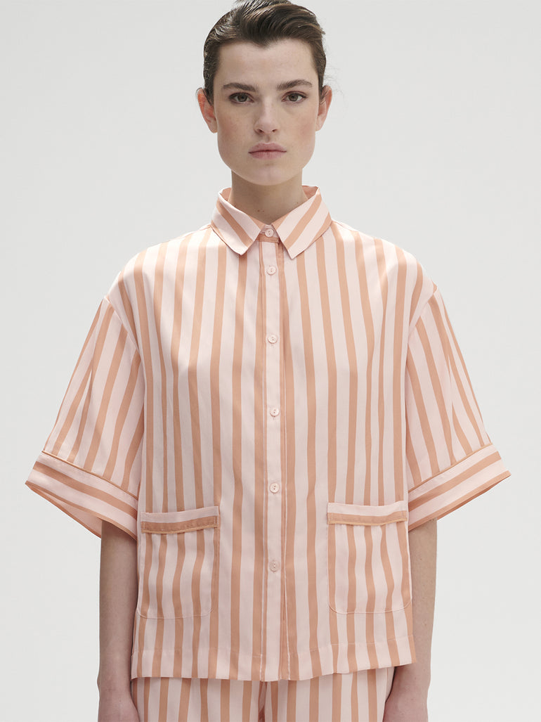 Caprice Short Sleeve Top  - Peach Nights