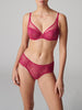Full cup plunge bra - Raspberry