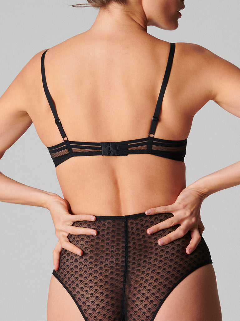 Iris Underwire Plunge - Black