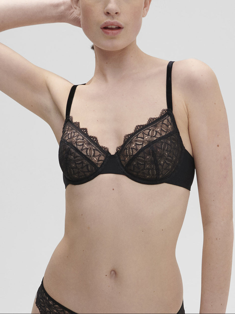 Moulded underwired bra - Black