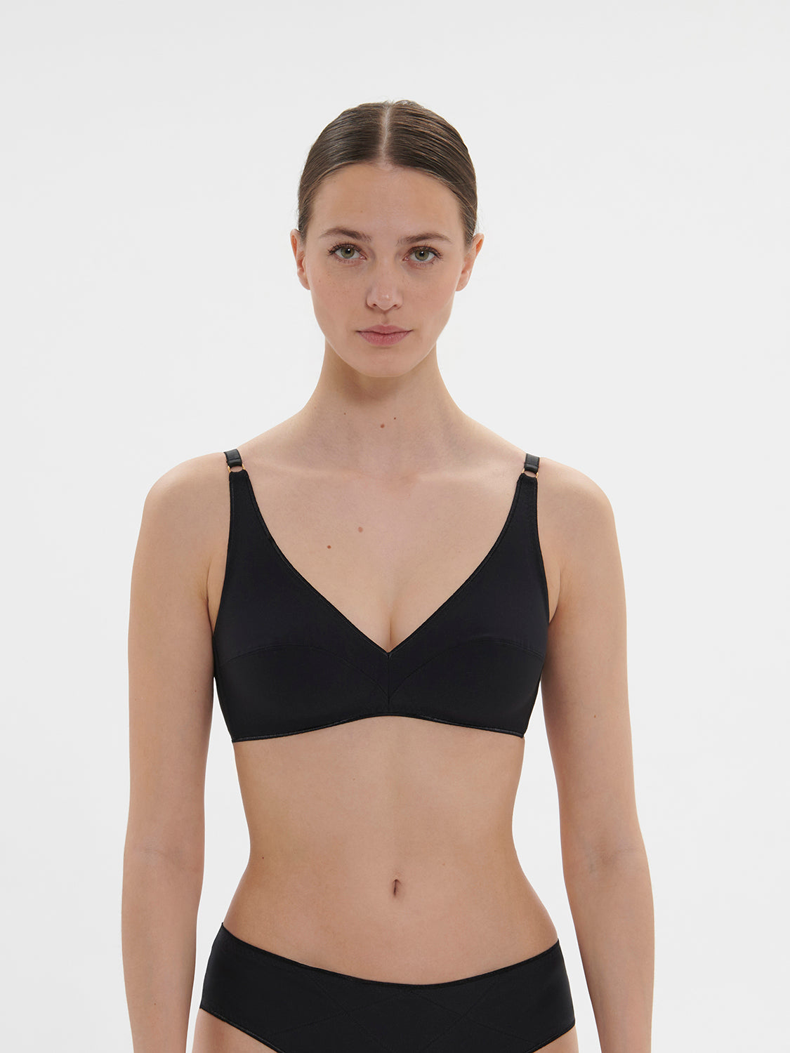 Soft cup triangle bra - Black