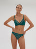 Plunging underwired bra - BLUE