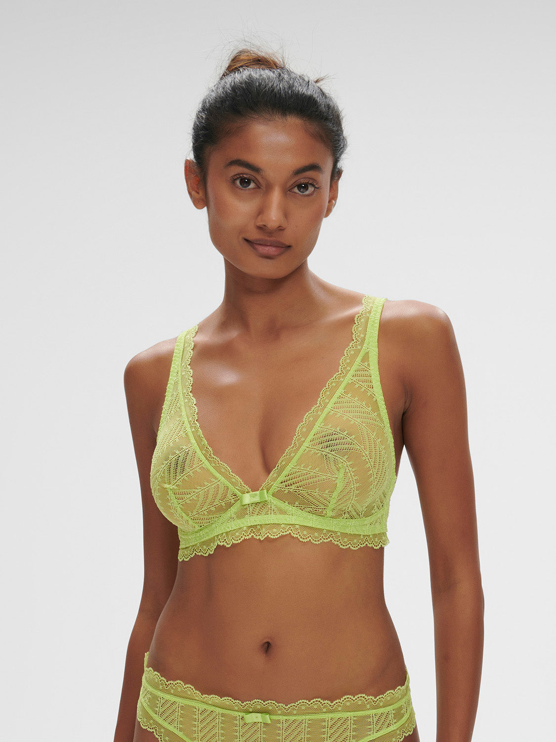 Soft cup triangle bra Lime