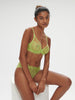 Plunging underwired bra - Lime