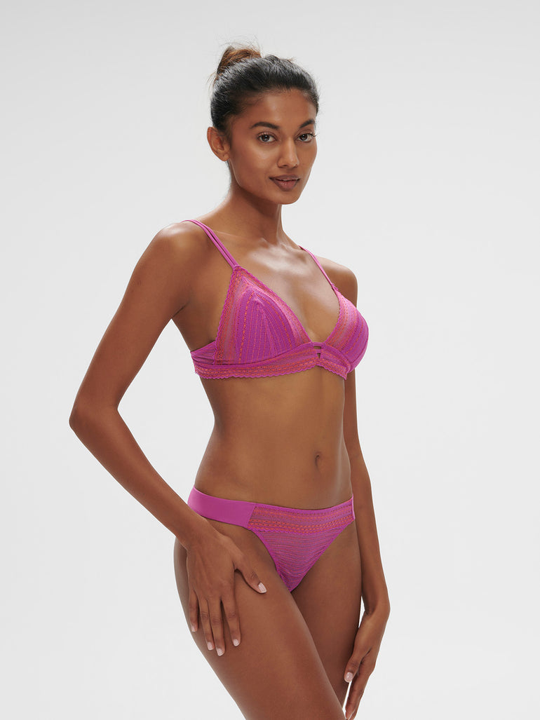 Soft cup triangle bra - Energy Pink