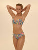 Underwired bandeau bikini top - Tropico white print