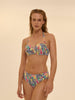 Underwired bandeau bikini top - Tropico white print