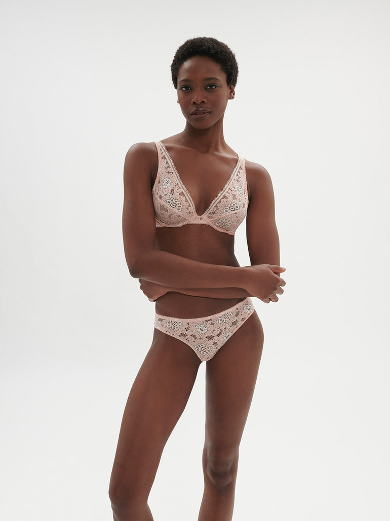 Underwired triangle bra - Ballet Pink