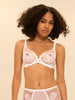 Plunging underwired bra - White