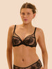 Plunging underwired bra - Black