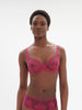 Plunging underwired bra - Disco pink