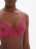 Plunging underwired bra - Disco pink