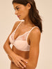 Plunging push-up bra - Sakura pink