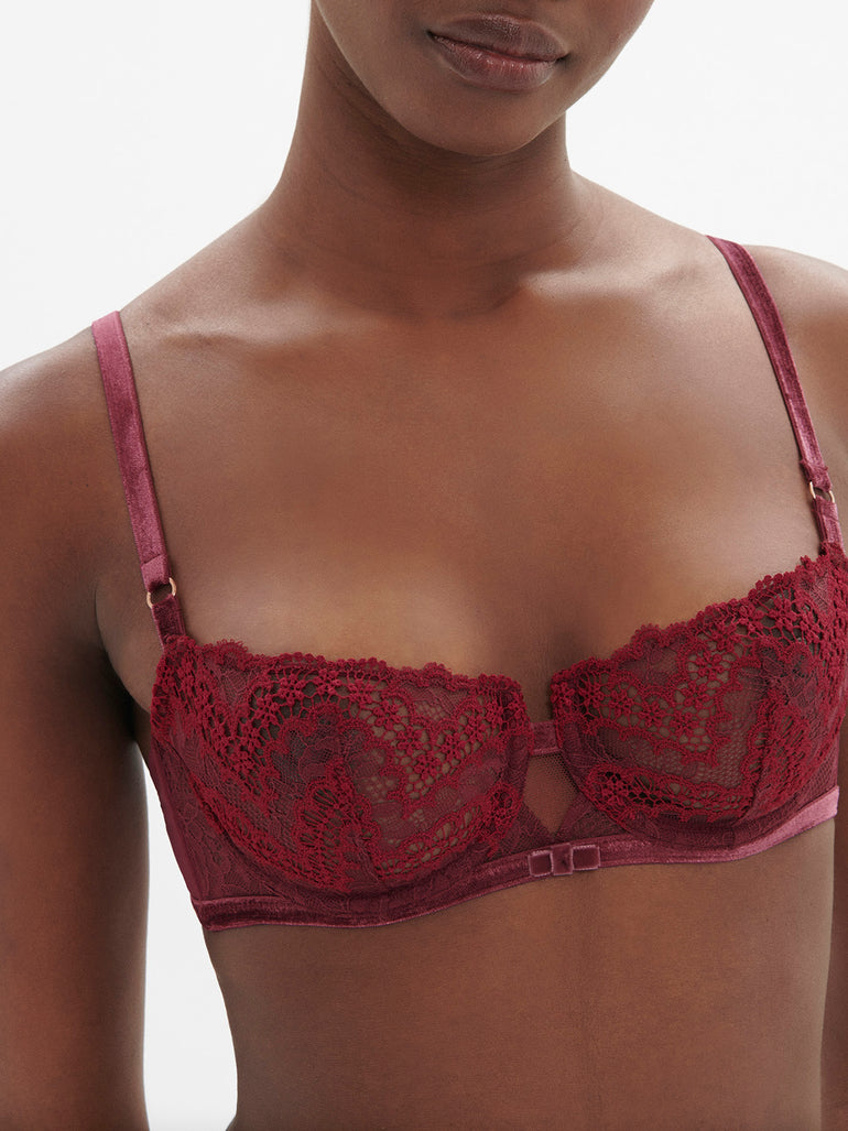 Half cup bra - Spinel Red