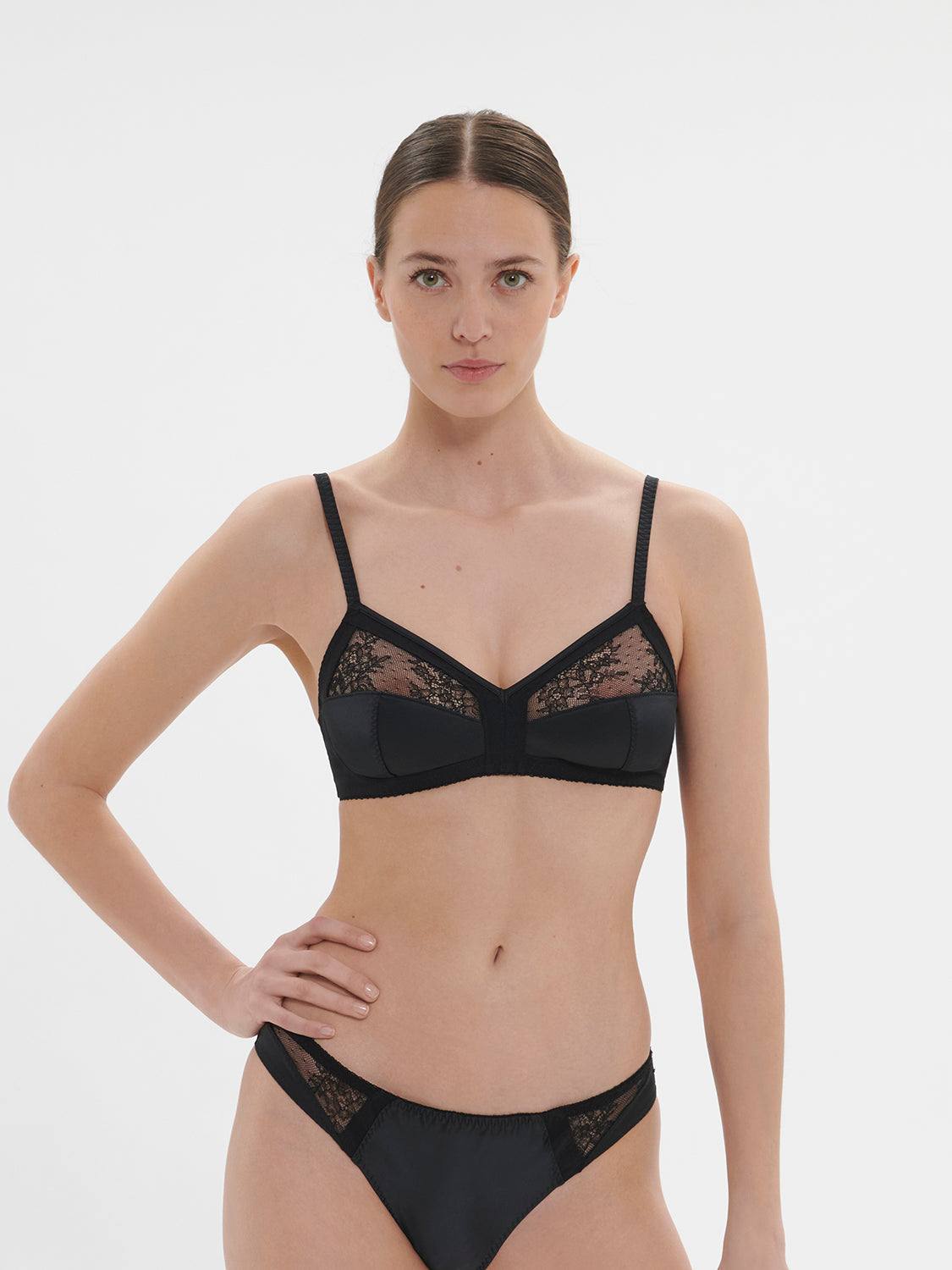 Soft cup triangle bra - Black