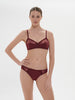 Soft cup triangle bra - Dark Red