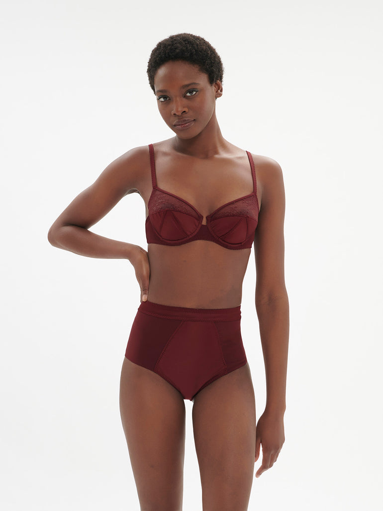 High-waist brief - Dark Red