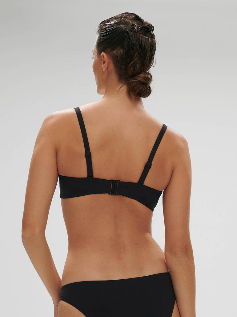 Underwired bandeau bikini top - Black