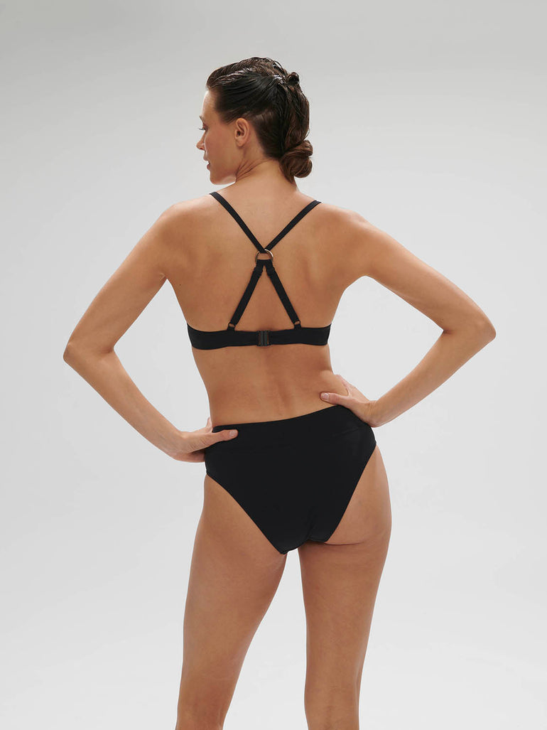 High-waist bikini brief - Black