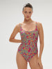 Underwired one-piece swimsuit - Menara Pink Print