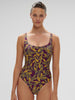 Underwired one-piece swimsuit - Agadir Purple Print