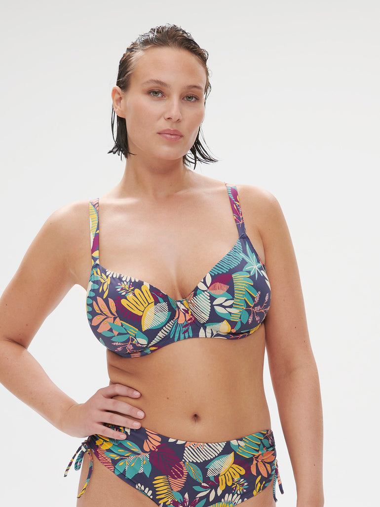 Underwired bikini top - Seaside Blue Print