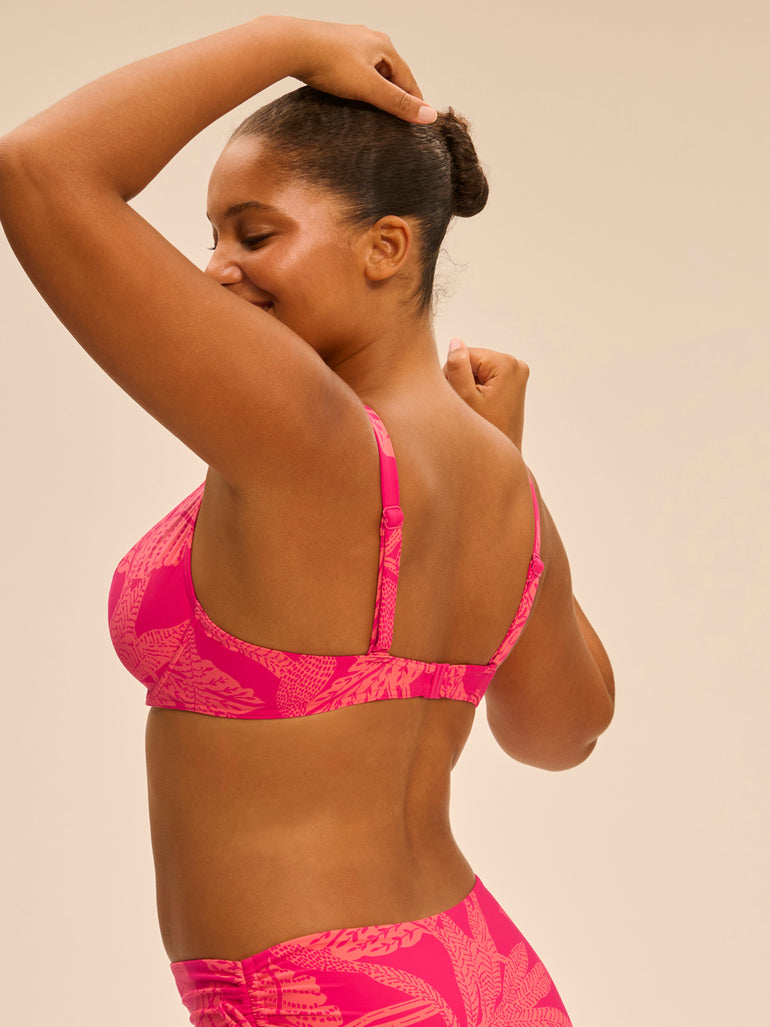 Underwired bikini top - Bright Rose Print