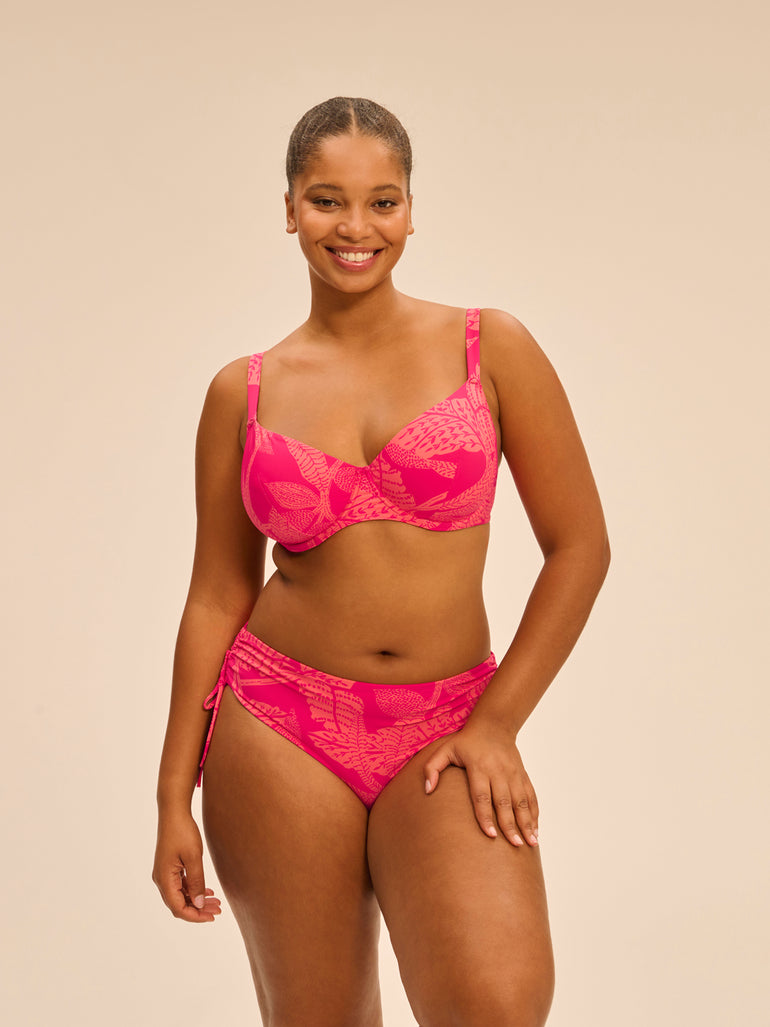 Underwired bikini top - Bright Rose Print