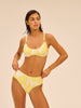 High-waist bikini brief - Plumeria Print