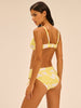 High-waist bikini brief - Plumeria Print