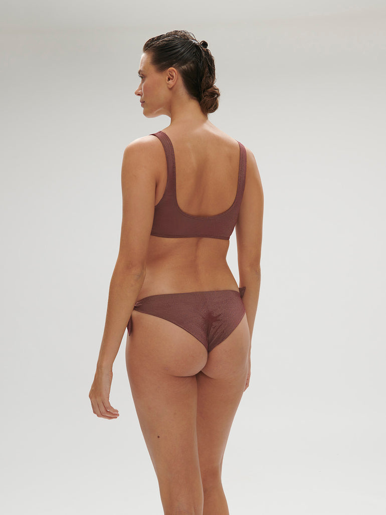 Wireless bikini triangle - Lurex Dark Purple