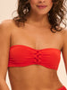 Underwired bandeau bikini top - Pomegranate