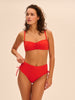 Underwired bandeau bikini top - Pomegranate