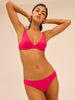 Underwired triangle bikini bra - Lipstick